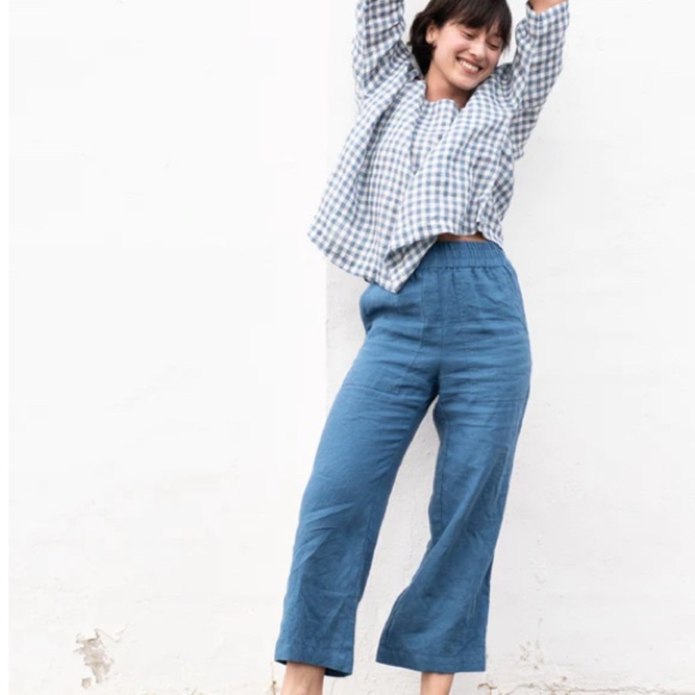 Puglia pants in mid-yellow gingham size S